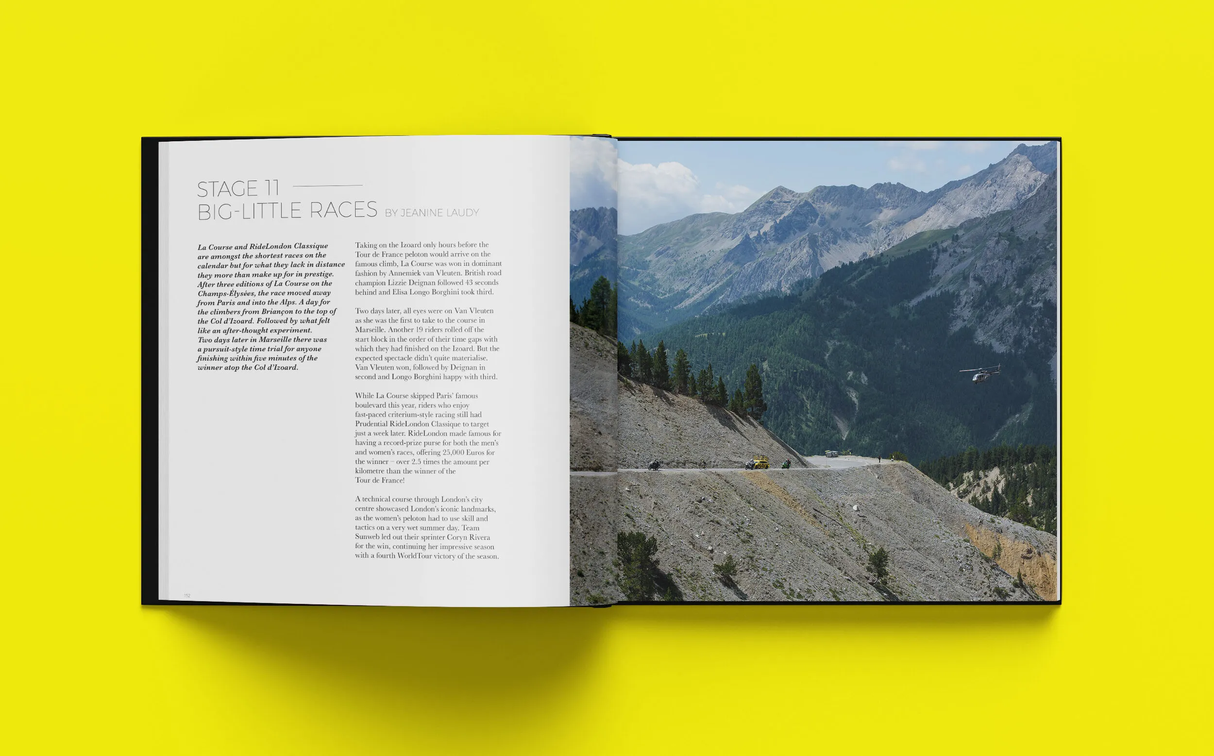 A double page spread fromVelofocus yealy review Stage 11 form the Velofocus