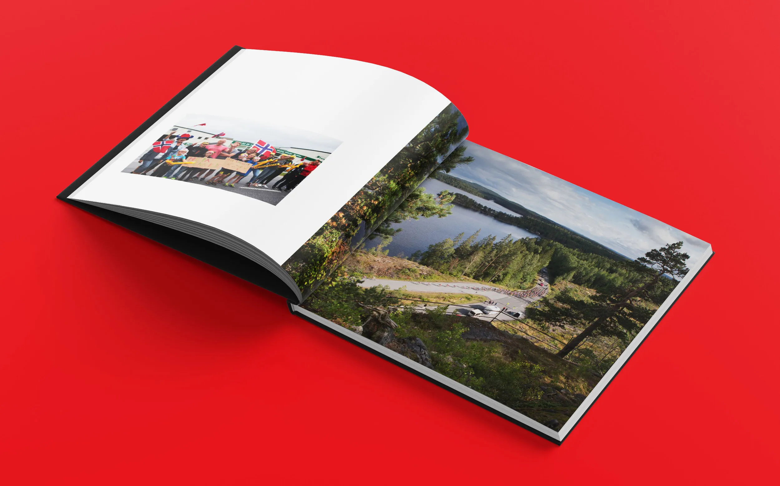 Images on a double page spread from the Velofocus yearly review Images from the double page